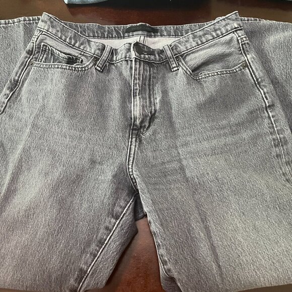 Uniqlo Jeans Black Distressed Loose Straight Jeans Denim Size 28 - Picture 4 of 6